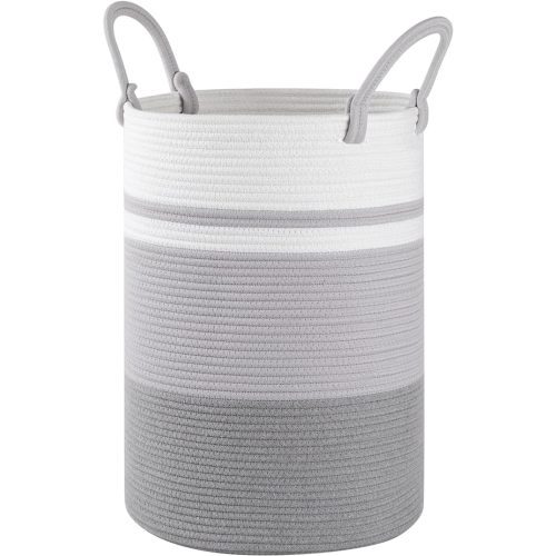 Laundry Basket, Laundry Hamper, Baby Nursery Hamper, Foldable Laundry Hamper with Handles, Storage Blanket Clothes Toys in Bedroom, Living Room-13.8 "L * 19.7 "H-Gradient Grey - 13.8*20 inch 1 pack