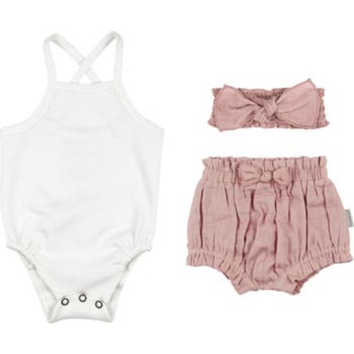 Organic Cotton Bodysuit, Bloomers & Headband Set, 6-9m (16-19 lbs)