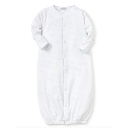 White/Blue New Kissy Dots Print Converter Gown