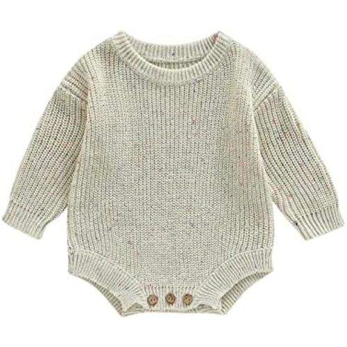 FYBITBO Baby Girl Boy Sweater Knit Oversized Pullover Sweatshirt Romper Onesie Warm Fall Winter Clothes Outfit Newborn
