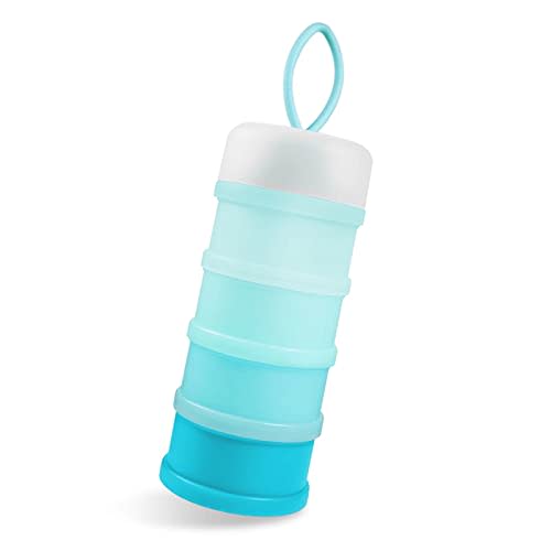 Baby Formula Dispenser on The Go, Portable Formula Container to Go, Non-Spill Stackable BPA Free Baby & Kids Snack Containers - Blue