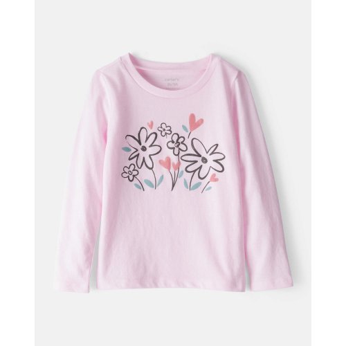 Toddler Girl Flower Bloom Long-Sleeve Graphic Tee - Pink - Carter's | Carter's