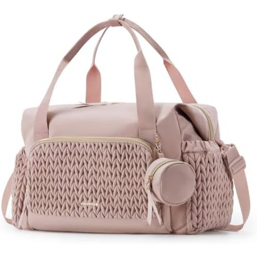 mommore Diaper Bag Tote, Large Capacity Travel Diaper bags, Hospital Bag for Labor Delivery, Baby Bag with Pacifier Case