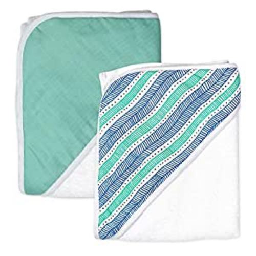 Amazon.com: HonestBaby unisex baby 2-Pack Organic Cotton Hooded Towels Bandana, Dots & Dashes/Light Blue, One Size US : Everything Else