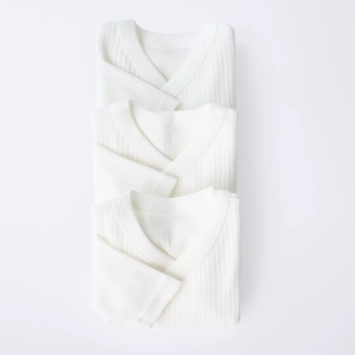 0-6 MONTHS/ THREE-PACK OF LONG-SLEEVE BODYSUITS WITH KIMONO COLLAR - Oyster-white | ZARA United States