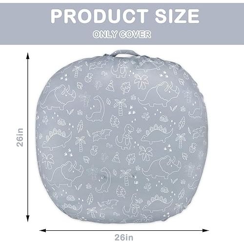 Newborn Lounger Cover, Soft Comfortable Baby Lounger Cover, 1 Pack Reversible Removable Slipover for Infant Lounger Pillow, Dinosaur (Lounger not Included)