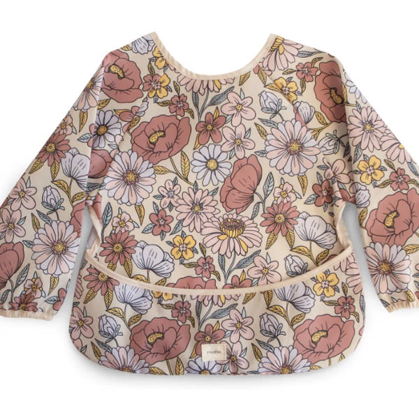 Mushie - Long Sleeve Bib – Retro Flower