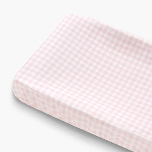 Picnic Gingham Changing Pad Cover - Pink | Gooselings