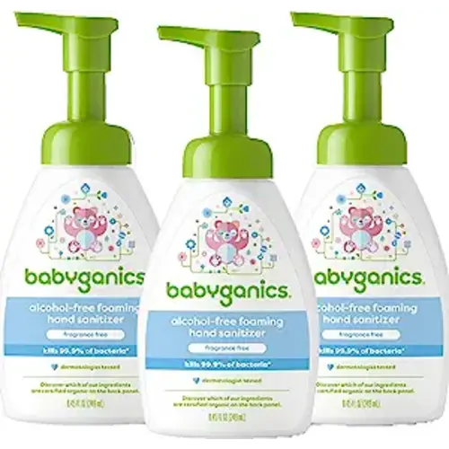 Babyganics Foaming Pump Hand Sanitizer, Alcohol Free, Fragrance Free, Kills 99.9% of Common Bacteria, Moisturizing, 8.45 Fl Oz (Pack of 3)
