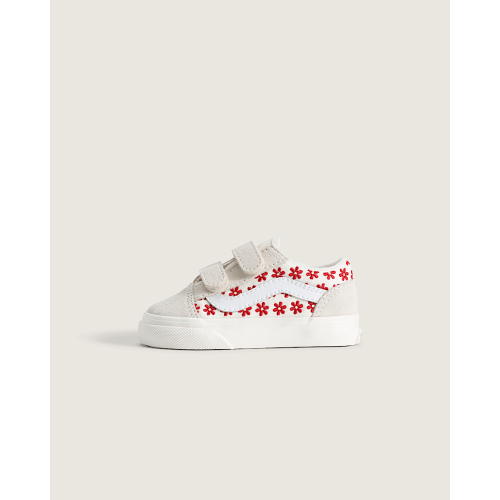 Toddler Old Skool V Shoe in Racing Red | Vans (size 3, red flower)