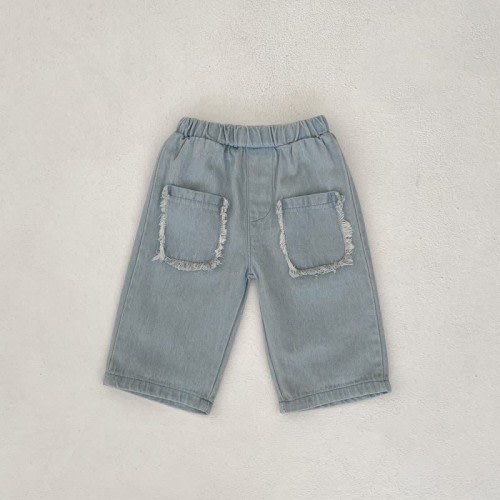 Baby Rough Edge Pocket Denim Pants