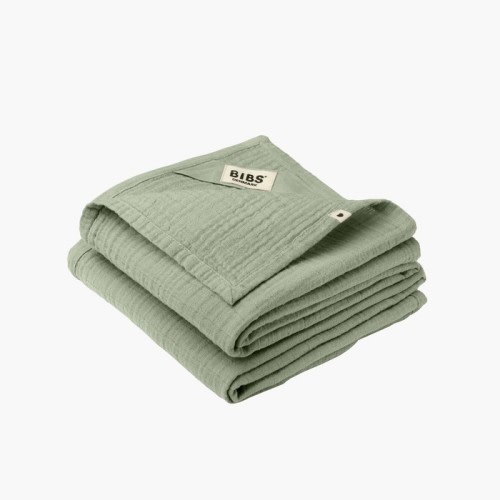 Bibs Muslin Cloth Set - Sage | Wraps | Baby Bunting AU