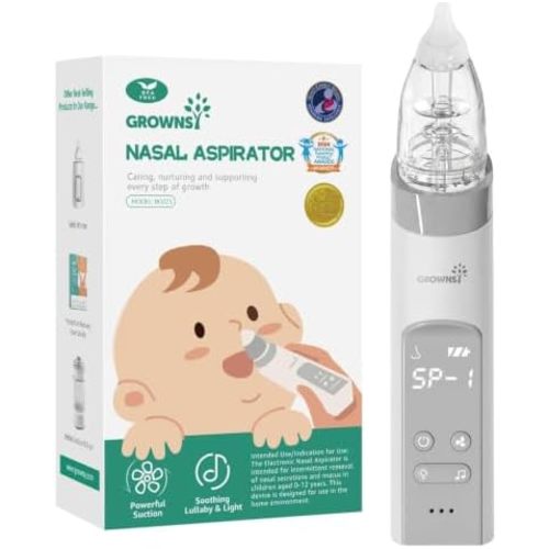 GROWNSY Baby Nasal Aspirator, Electric Nose Sucker, Powerful Suction,Grey