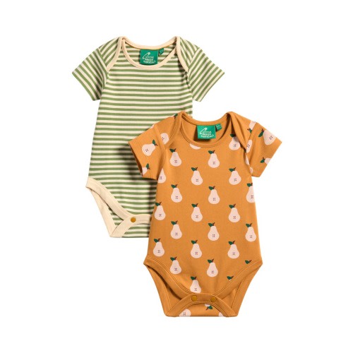 Summer Pears 2-Pack Assorted Organic Cotton Bodysuits, 6-9M