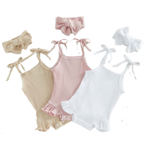 SOPHIE Summer Ruffle Onesie with Headband - Hazel & Bo