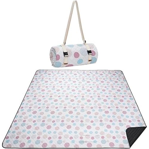 Picnic Blanket, 80''x80'' Waterproof Outdoor Blankets, Picnic Mat Washable for Beach, Picnic Blankets for Camping on Grass with Shoulder Strap - ColorlineBall