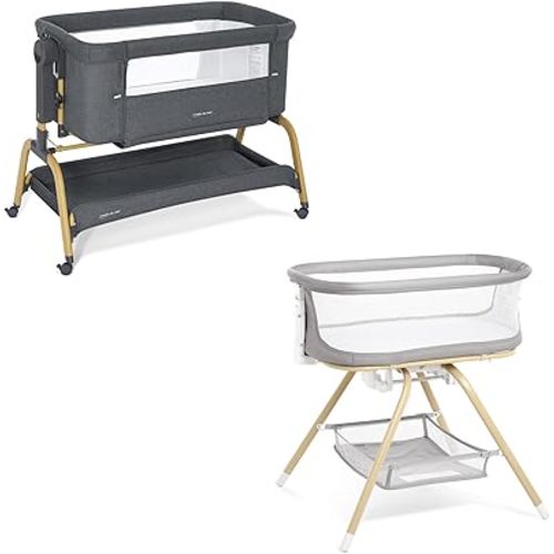 ANGELBLISS 3 in 1 Baby Bassinet + Rocking Bassinet with Detachable Portable Nest