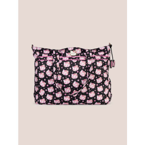 Hello Kitty® × JuJuBe Cherry Blossoms Super Be Large Diaper Bag Duffel — Black and Pink