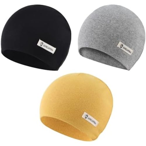JANGANNSA 3-Pack Newborn Baby Beanie Hats Boys Girls Hospital Hat Infant Toddler Cotton Caps