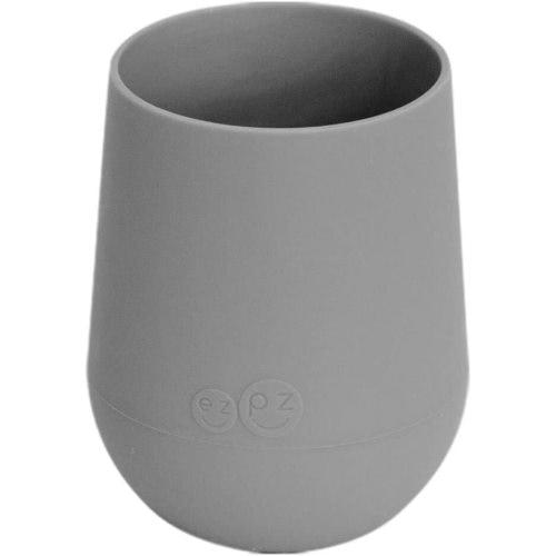ezpz Mini Cup (Gray) - 100% Silicone Cup for Toddlers - Designed by a Pediatric Feeding Specialist - 12 Months+