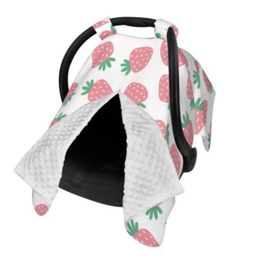 Matuu Strawberry Printed Baby Car Seat Covers, Breastfeeding CoversInfant,Stroller Cover, Carseat Canopy for Girls And Boys