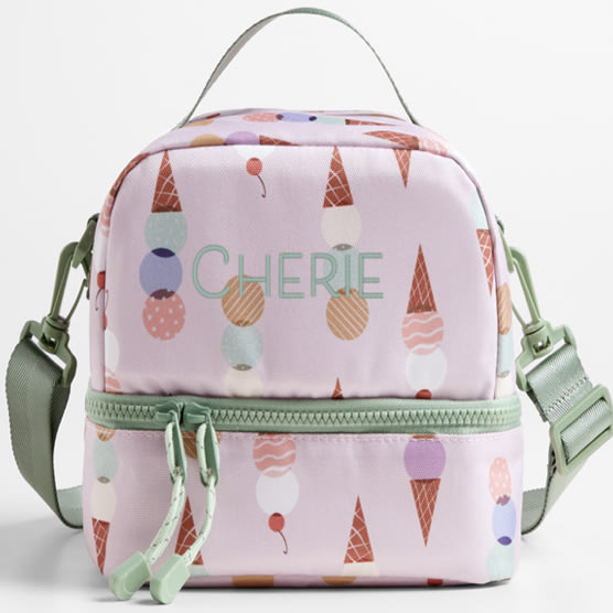 Personalized Scoops Dual Compartment Soft Insulated Kids Lunch Box