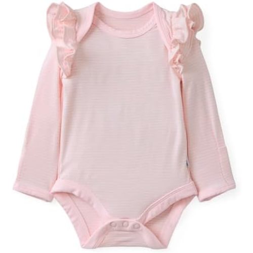 Little Sleepies Newborn Flutter Bodysuit, Viscose from Bamboo Long Sleeve Bodysuit for Baby Girl, Newborn Outfit Baby Clothes