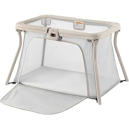 Chicco Alfa Lite Lightweight Travel Playard, Portable Playpen for Babies and Toddlers, Snap-Open/Compact Fold Design, 13 lbs., Baby Travel Essential | Dove/Beige