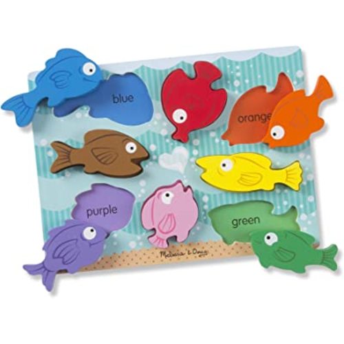 Amazon.com: Melissa & Doug Colorful Fish Wooden Chunky Puzzle (8 pcs) : Toys & Games