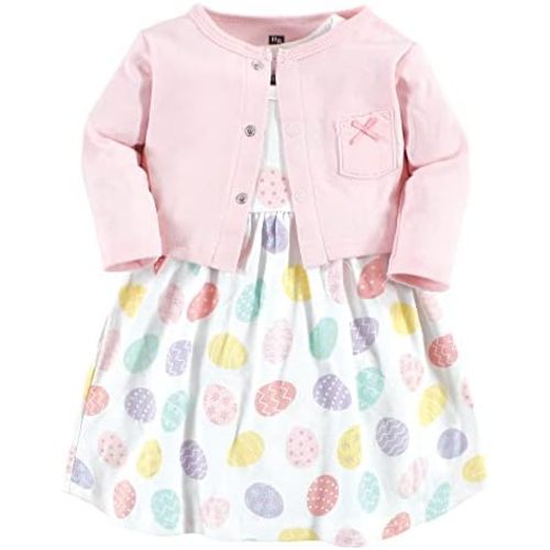 Hudson Baby Baby Girls' Cotton Dress and Cardigan Set