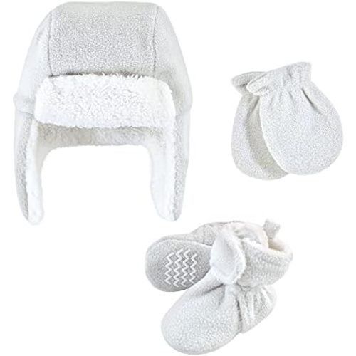 Hudson Baby Girls' Trapper Hat, Mitten and Bootie Set