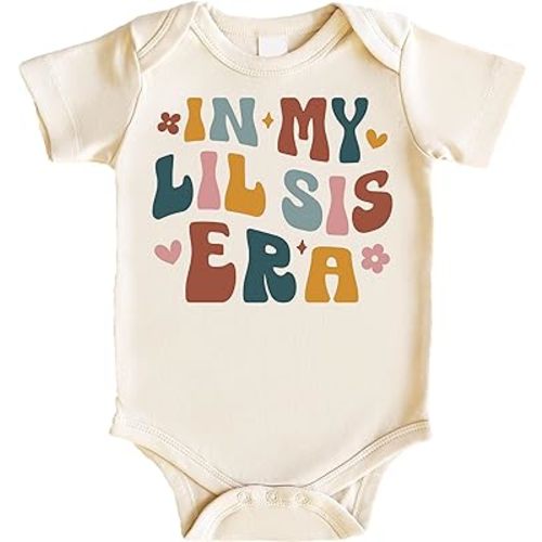 Olive Loves Apple In My Little Sister Era Bodysuit for Baby Girls Matching Little Sister Era Bodysuit