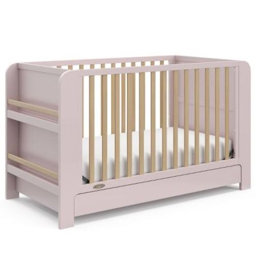 Graco Read-With-Me 4-in-1 Convertible Bookshelf Crib with Drawer - Blush/Driftwood