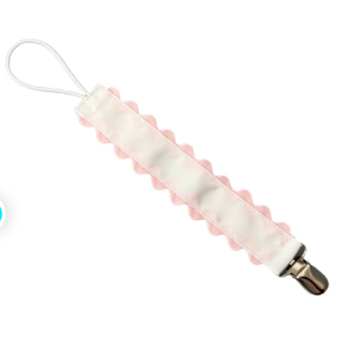 Paci Clip - Hampton James White with Pink