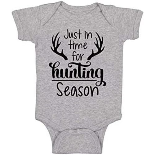 Belle Homie Just In Time For Hunting Season - Funny Baby Essentials Bodysuit - Cute Newborn Girl Clothes