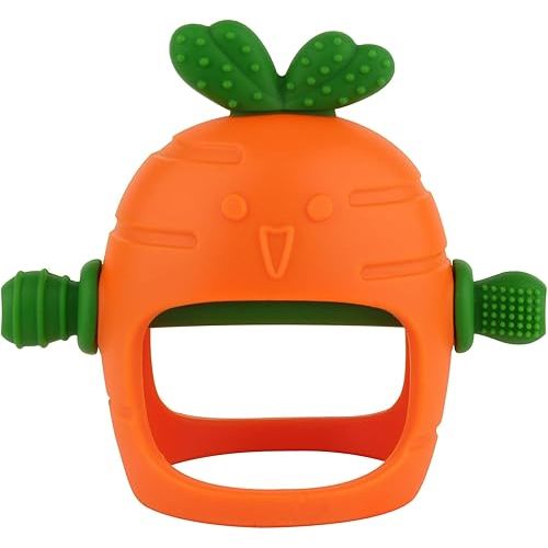 Chuya Baby Teething Toys Baby Teether for Babies 0-24 Months Carrot Hand Teethers Teething Relief Sore Gums Baby Toys for Infants