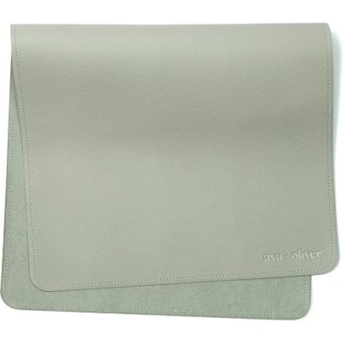 Vegan Leather Baby Changing Mat (16 X 30 in) - Multipurpose Wipeable and Portable Diaper Changing Mat - Foldable Travel Changing Mat (Sage)