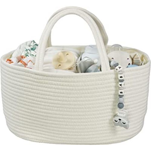 Large Baby Diaper Caddy Organizer- White