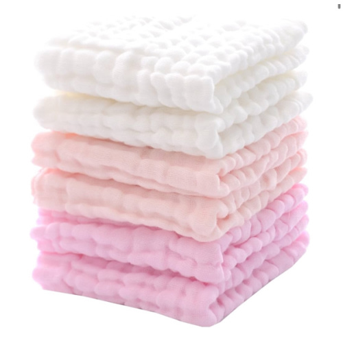 MUKIN Baby Washcloths and Burp Cloths, Soft Absorbent Towels for Newborns, 6 Pack, 12x12 Inches (Pink)