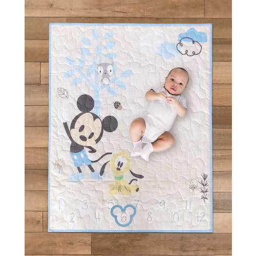 Baby Milestone Quilt, Mickey Milestone Quilt, Mickey Nursery Theme, Mickey Mouse Baby Item, Month Milestone Quilt, Boy Milestone Quilt