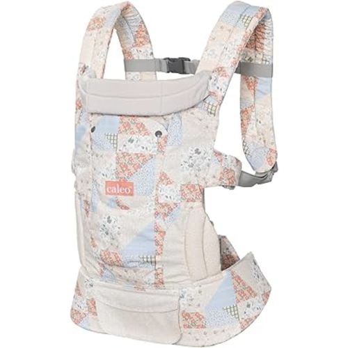 Baby Trend Caleo Charm Deluxe 3‑in‑1 Newborn Carrier, Eden – 100% Cotton, Machine Washable, Lumbar Support & Weather Protection