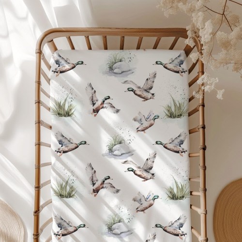 Baby Boy Nursery Bedding, Mallard Duck Crib Sheet, Mallard Baby Swaddle Blanket, Outdoorsman Baby Gifts, Hunting Baby Bib, Boy Burp Cloth