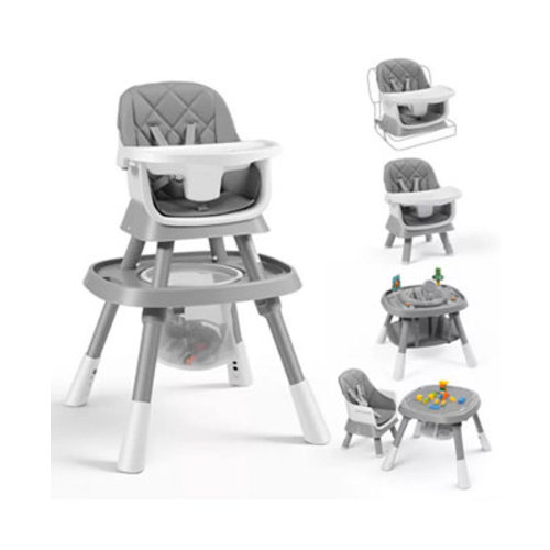 15-in-1 Baby High Chair Converts to Activity Center and Booster Seat with Removable Tray