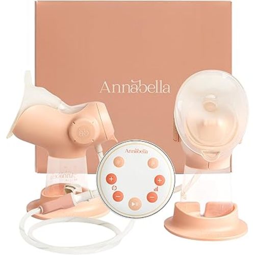 Annabella Double Electric Breast Pump - Simulates Baby’s Tongue | 9 Modes & Night Light (Adjustable Shield 18-24mm), FSA/HSA Eligible