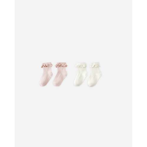 Lace Trim Socks, 2-pack || Blush, Ivory – Rylee + Cru