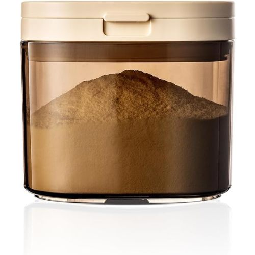 Travel Formula Container, BPA-Free Baby Formula Dispenser On The Go with Flip Top Lid, Magnetic Spoon & Date Marker, 380g 800ml Brown