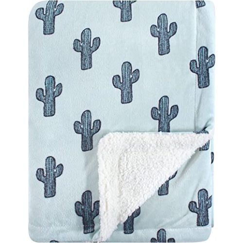 Yoga Sprout Mink Blanket with Sherpa Backing, Cactus