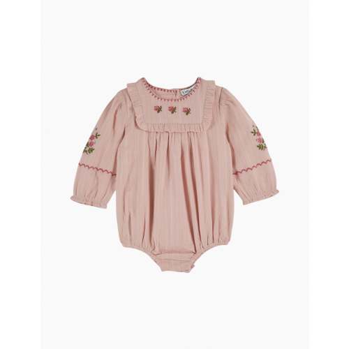 Rosebud Baby Romper in Peony