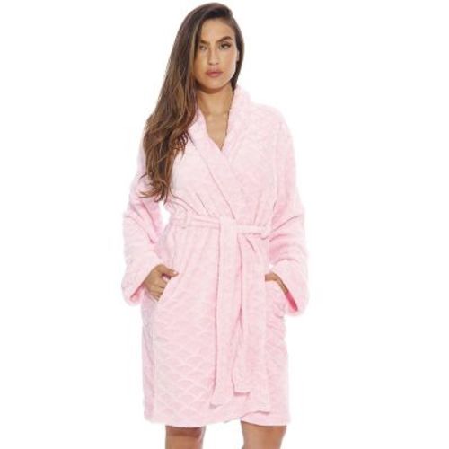 Just Love Womens Plush Solid Robe | Ladies Bathrobe 6311-Lt. Grey-M