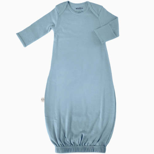 Baby Gown, Merino Wool, 0-6 Months, Blue Default Title